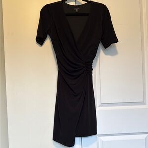 H&M Black Asymmetrical Ruched Cocktail Dress